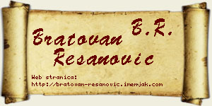 Bratovan Resanović vizit kartica